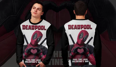 Свитшоты с полной запечаткой: дэдпул deadpool